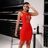 MAGDALEN Red Bandage Bodycon Dress