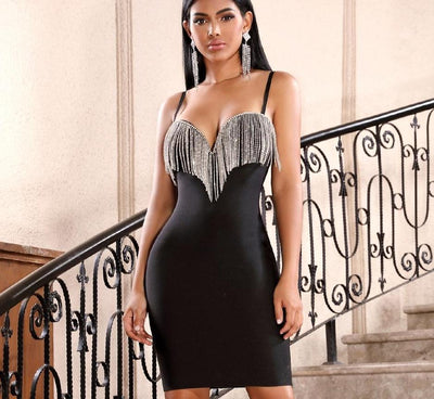 IVY Tasseled Bodycon Dress In Colors