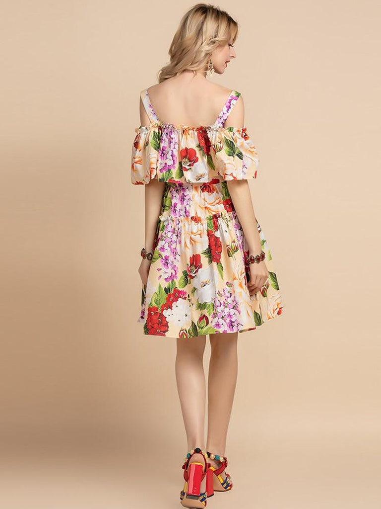 HARRIET Floral Print Ruffles Boho Dress