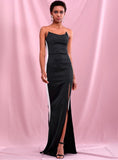 ZIONA Black Tube Slit Gown