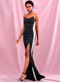 ZIONA Black Tube Slit Gown