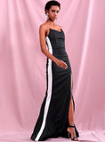 ZIONA Black Tube Slit Gown