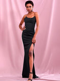 ZIONA Black Tube Slit Gown
