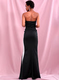 ZIONA Black Tube Slit Gown