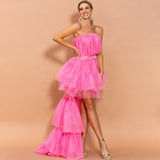 LEGACY Multilayer Trail Dress In Pink