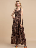 LOLA Chiffon Leopard Print Boho Dress
