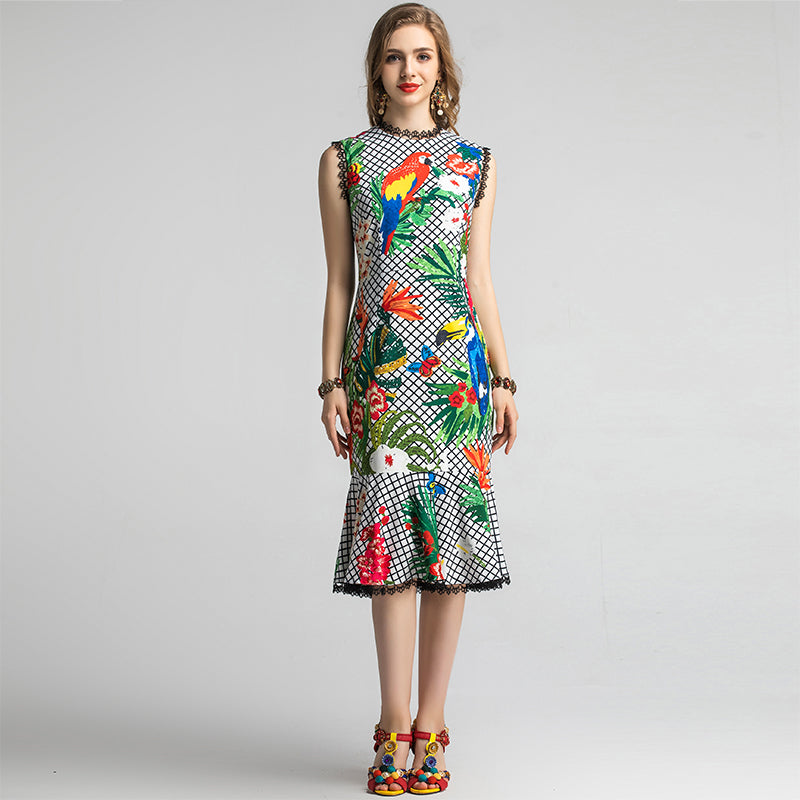 ESME Sleeveless Jungle Print Dress