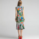 ESME Sleeveless Jungle Print Dress