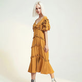 MATILDA Ruffle High Waist Ruffled Mermaid Dress