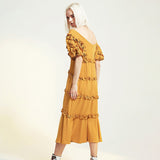 MATILDA Ruffle High Waist Ruffled Mermaid Dress