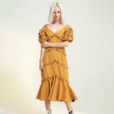 MATILDA Ruffle High Waist Ruffled Mermaid Dress