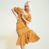 MATILDA Ruffle High Waist Ruffled Mermaid Dress