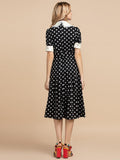 FLORENCE Beaded Black Polka Dot Dress