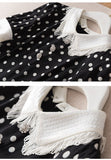 FLORENCE Beaded Black Polka Dot Dress