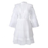 JEANIE pleated cascade mini dress