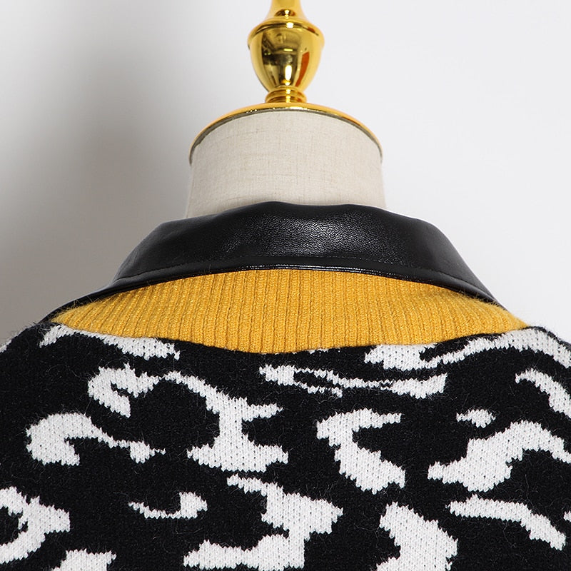 Lapel Collar Leopard Jacket