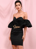 TANNA Sweetheart Lantern-Sleeve Dress