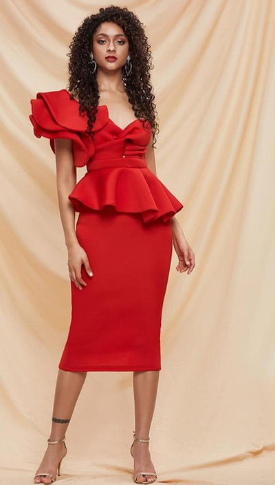 PRIMROSE Ruffles Off Shoulder Dress