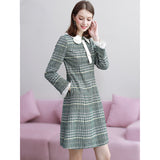 FLAIREY Plaid Bow Tweed Dress