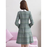 FLAIREY Plaid Bow Tweed Dress