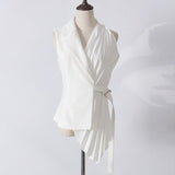 Patchwork pleated vest in colors