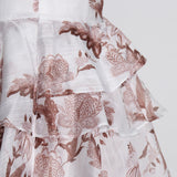 LESSANDRA one-sleeve asymmetric floral dress