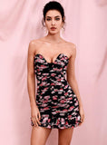 ZOE sweetheart ruched mini dress