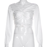 Satin top with elegant back