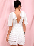 REGINA Puffy dress in white