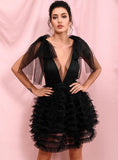REGINA Puffy dress in black