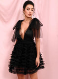 REGINA Puffy dress in black
