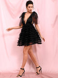 REGINA Puffy dress in black