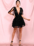 REGINA Puffy dress in black