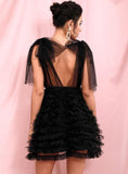 REGINA Puffy dress in black
