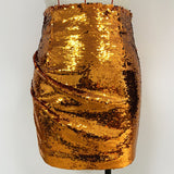Bronze orange party mini skirt