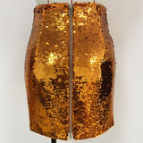 Bronze orange party mini skirt