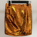 Bronze orange party mini skirt