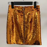 Bronze orange party mini skirt