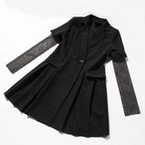 JOAN OF ARC black trench with studded sleeves