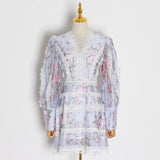 LUELLA V-Neck lace dress in colors