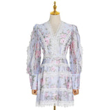 LUELLA V-Neck lace dress in colors