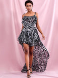 CAROLINA Long back Ruffled Strap Dress