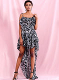 CAROLINA Long back Ruffled Strap Dress