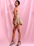 SELENA ruffled layered mini dress