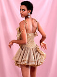SELENA ruffled layered mini dress