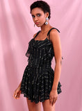 SELENA Asymmetric black mini dress