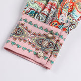 AURORA 3/4 printed pink dress