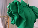 Butterfly Sleeve Ruffled Tops in Color