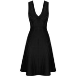MANDY V-Neck skater midi dress
