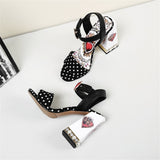 DARLING square heel studded sandals